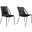 Clip Indoor Outdoor Stackable Steel Dining Chair Set of 2 with Black Rope