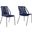 Clip Indoor Outdoor Stackable Steel Dining Chair Set of 2 with Blue Rope