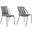Clip Indoor Outdoor Stackable Steel Dining Chair Set of 2 with Gray Rope