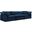 Cloud Puff Navy Blue 3 Piece Slipcovered Modular Sectional Sofa