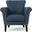 Club Chair with Rolled Arm and Nail Head Trim In Navy Blue