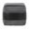 Cobbler Canvas Pouf In Black Leather and Grey Canvas