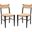 Cody Rattan Dining Chair Set of 2 In Black And Natural