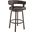 Cohen 26 Inch Counter Height Swivel Bar Stool In Java Brown Finish and Chocolate Faux Leather