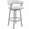Cohen 26 Inch Counter Height Swivel Bar Stool In Silver Finish with White Faux Leather