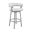 Cohen 30 Inch Bar Height Swivel Barstool In Silver Finish with White Faux Leather