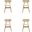 Colbert Dining Chair In Nature And Cane With Oatmeal Upholstered Seating Set of 4