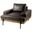 Colburne I Leather Body Wood And Iron Frame Club Chair In Black and Brown