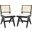Colette Rattan Dining Chair In Black And Natural