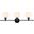 Collier 3 Light Black And Frosted White Glass Wall Sconce