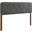 Collins Tufted Twin Fabric and Wood Headboard In Walnut Charcoal