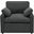Collins Upholstered Power Recliner Chair In Dark Grey