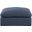 Comfy Linen Textured Fabric Modular Ottoman In Navy