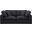 Comfy Linen Textured Fabric 2 Seater Modular Sofa with Arm Support In Black