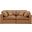 Comfy Vegan Leather 2 Seater Modular Sofa with Arm Support In Cognac