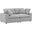 Commix Down Filled Overstuffed Boucle Fabric Loveseat In Light Gray