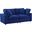 Commix Down Filled Overstuffed Performance Velvet Loveseat In Navy