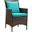 Conduit Brown Turquoise Outdoor Patio Wicker Rattan Dining Arm Chair