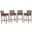 Conduit Outdoor Patio Wicker Rattan Bar Stool Set of 4 In Light Gray