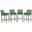 Conduit Bar Stool Outdoor Patio Wicker Rattan Set of 4 In Light Gray Green
