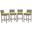 Conduit Bar Stool Outdoor Patio Wicker Rattan Set of 4 In Light Gray Peridot