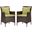 Conduit Outdoor Patio Wicker Rattan Dining Armchair Set of 2 In Brown Peridot