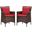 Conduit Outdoor Patio Wicker Rattan Dining Armchair Set of 2 In Brown Red