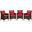 Conduit Outdoor Patio Wicker Rattan Dining Armchair Set of 4 In Brown Red
