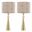 Cone Travertine 27 Inch Table Lamp Set of 2 In Travertine and Tan