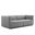 Conjure Channel Tufted Upholstered Fabric Loveseat In Black and Light Gray