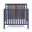 Connelly Mini 3 In 1 Crib With Mattress Pad In Midnight Blue and Vintage Walnut