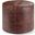 Connor Genuine Leather Round Pouf In Distressed Brown