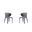 Conrad Woven Tweed Dining Chair Set of 2 In Grey