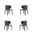 Conrad Woven Tweed Dining Chair Set of 4 In Black