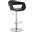 Contemporary Swivel Adjustable Barstool with Padded Seat and Back In Black