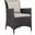 Convene Espresso Beige Dining Outdoor Patio Arm Chair