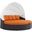 Convene Espresso Orange Canopy Outdoor Patio Daybed