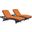 Convene Espresso Orange Chaise Outdoor Patio Set of 2