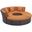 Convene Circular Outdoor Patio Daybed Set In Espresso Orange