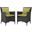 Convene Espresso Peridot 2 Piece Outdoor Patio Dining Set