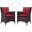 Convene Espresso Red 2 Piece Outdoor Patio Dining Set