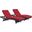 Convene Espresso Red Chaise Outdoor Patio Set of 2