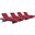 Convene Espresso Red Chaise Outdoor Patio Set of 4