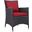 Convene Espresso Red Dining Outdoor Patio Arm Chair