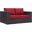 Convene Espresso Red Outdoor Patio Loveseat