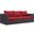 Convene Espresso Red Outdoor Patio Sofa