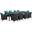 Convene Espresso Turquoise 11 Piece Outdoor Patio Dining Set EEI-2219-EXP-TRQ-SET