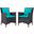 Convene Espresso Turquoise 2 Piece Outdoor Patio Dining Set