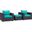 Convene Espresso Turquoise 3 Piece Outdoor Patio Sofa Set EEI-2174-EXP-TRQ-SET