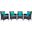 Convene Espresso Turquoise 4 Piece Outdoor Patio Dining Set